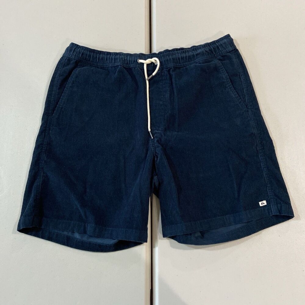 Quiksilver Corduroy Shorts Mens Medium Blue Surf Skater Retro Coastal Beachy
